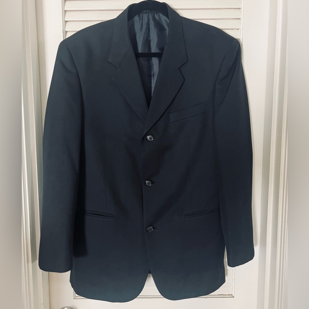 Men Fellini Uomo Black Suit Jacket Blazer Size 44/46R